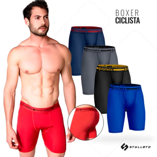 Kit 8 Cueca Ciclista Perna Longa Microfibra LISA com Forro em 100% Algodão cueca masculina de qualid