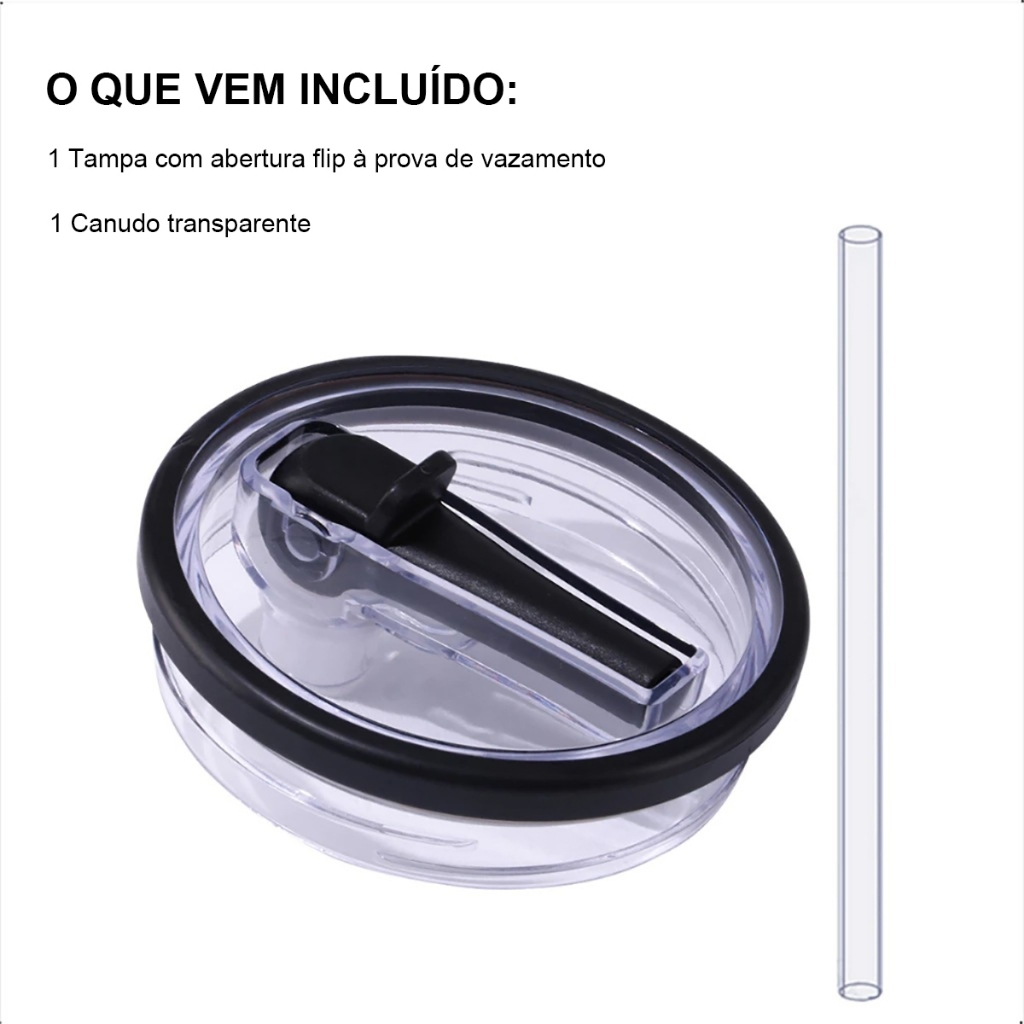 Tampa de Reposição com Canudo 40oz para Copo Térmico Antivazamento