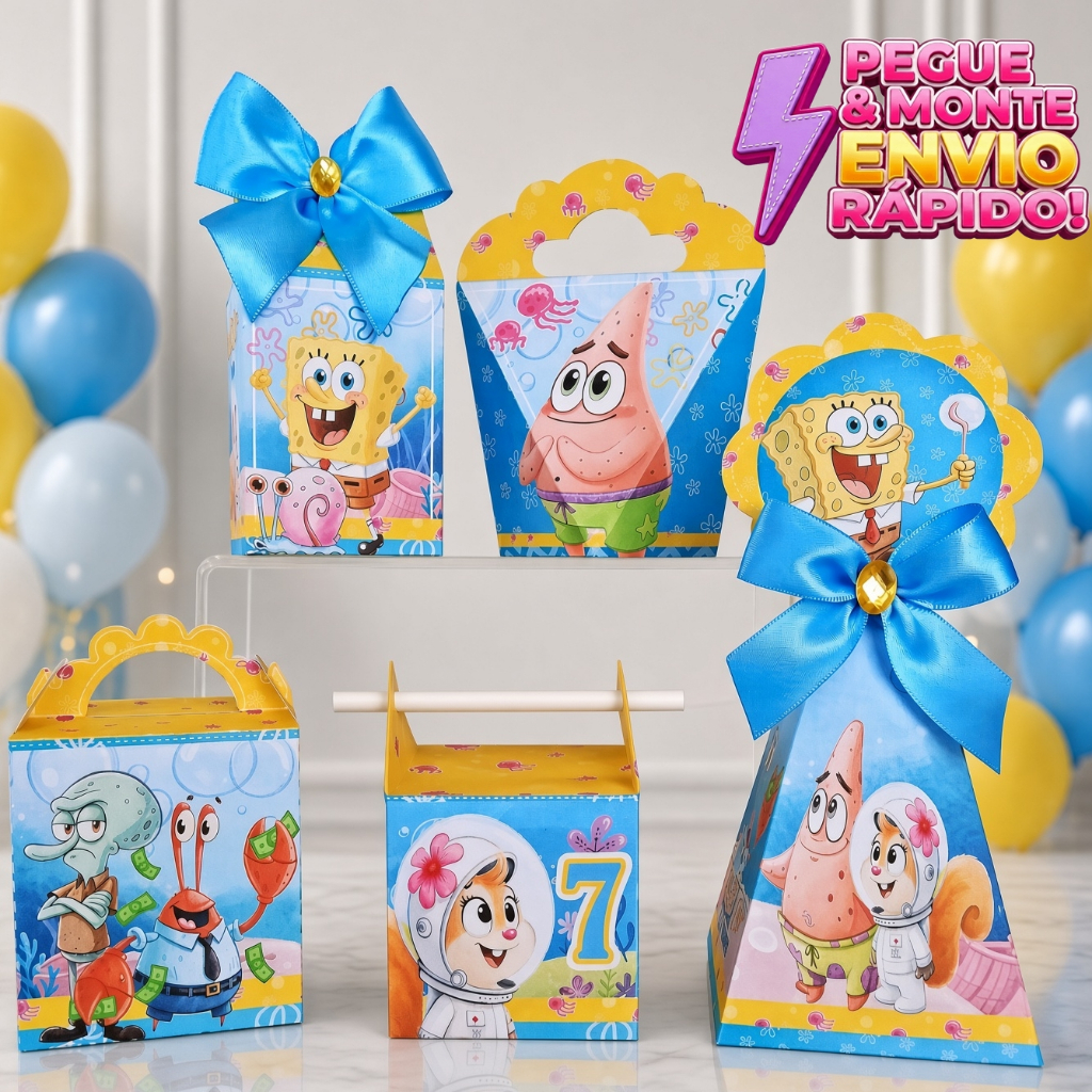 Kit Festa Bob Esponja Personalizada - Lembrancinhas - Festa infantil -Aniversário