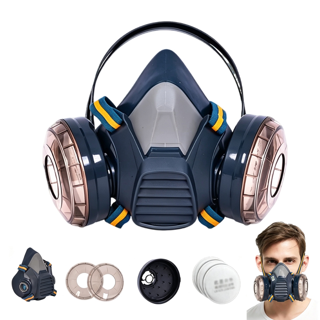 Máscara antipoeira industrial modelo 6500, kit com 7 peças, ideal para reforma e lixamento