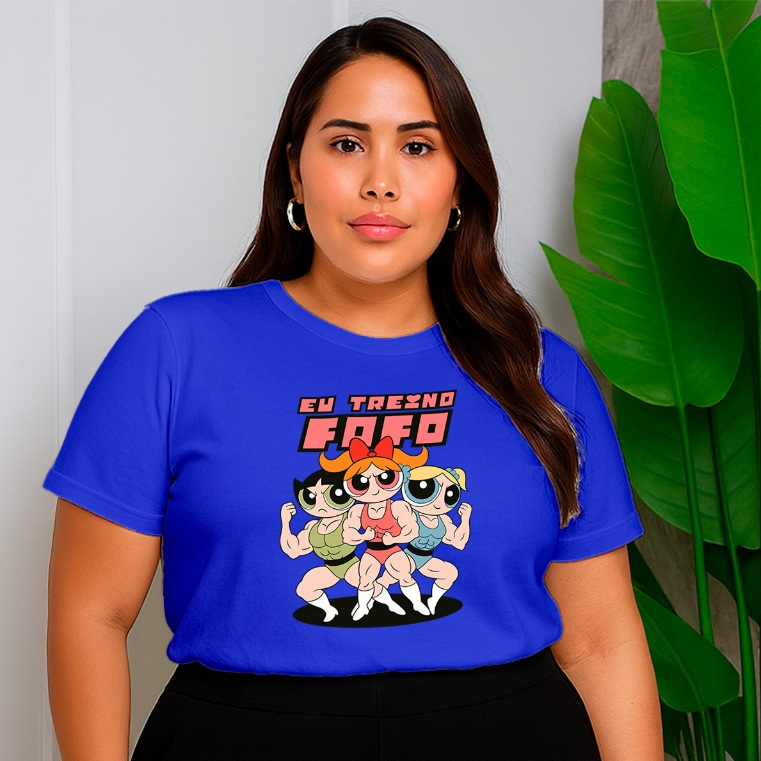 Camiseta Plus Size Feminina Estampada Super Poderosas  100% Algodão Premium Verão Confortavel  Casual