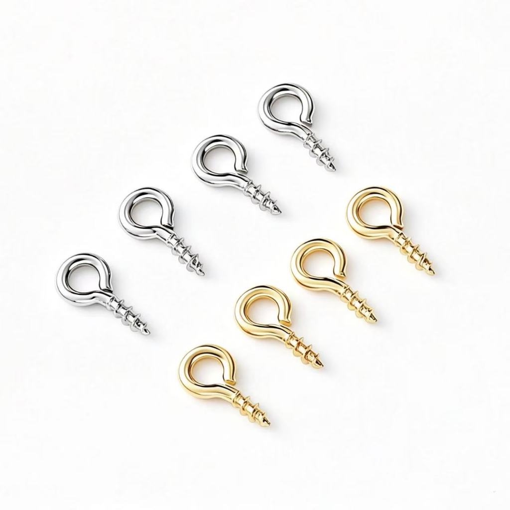 Mini Pitão Rosqueável Dourado/prata 100 Pcs -- 4*8mm/5*10mm DIY