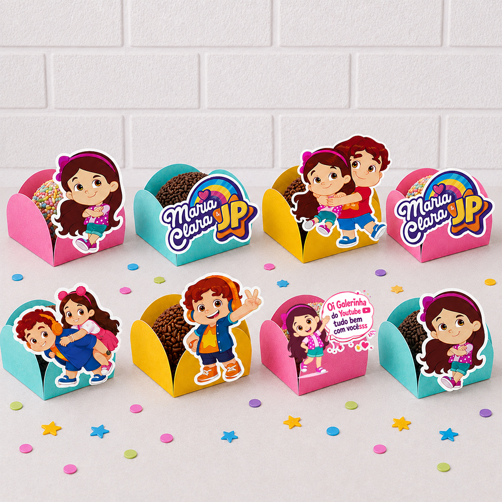 100 Forminhas de doce Maria Clara e Jp Para brigadeiros beijinhos Festa Infantil Personalizados Aniversario