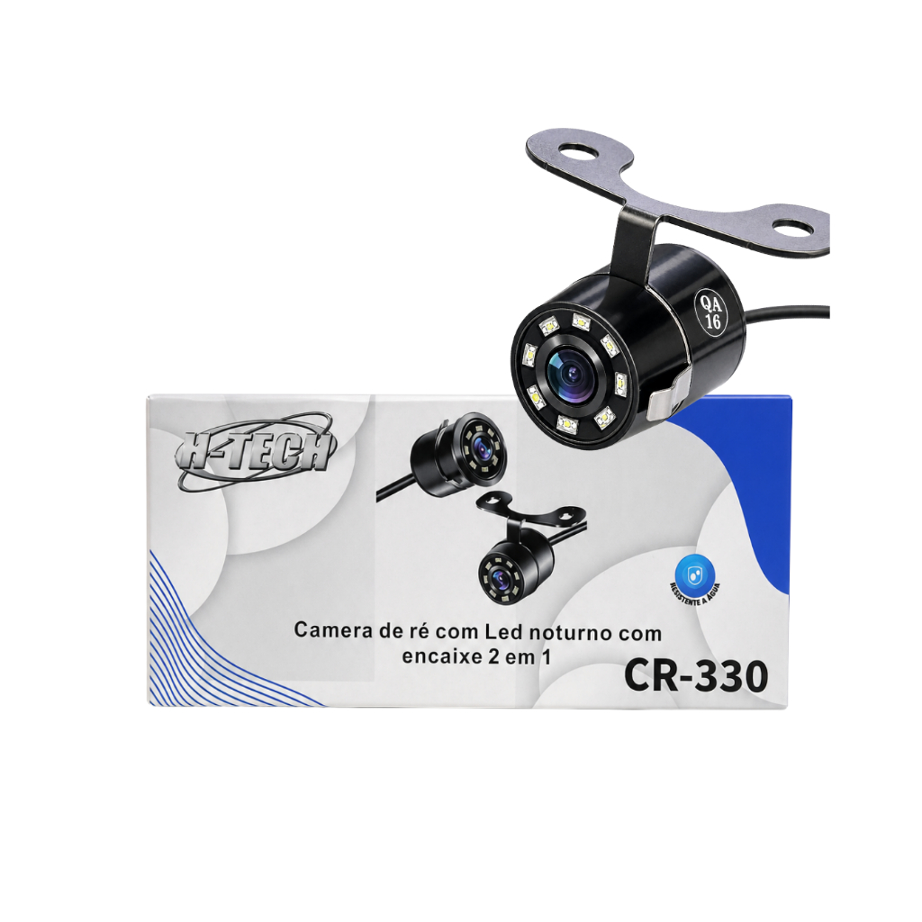 Camera De Ré Com Led Noturno Encaixe 2 Em 1 H-tech Cr-330