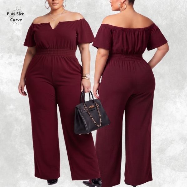 Macacão Feminino Longo Plus Size Decotado Elegante Social Festa