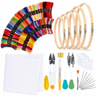 Kit Bordado Ponto Cruz para Iniciantes Completo com Linhas e Acessórios