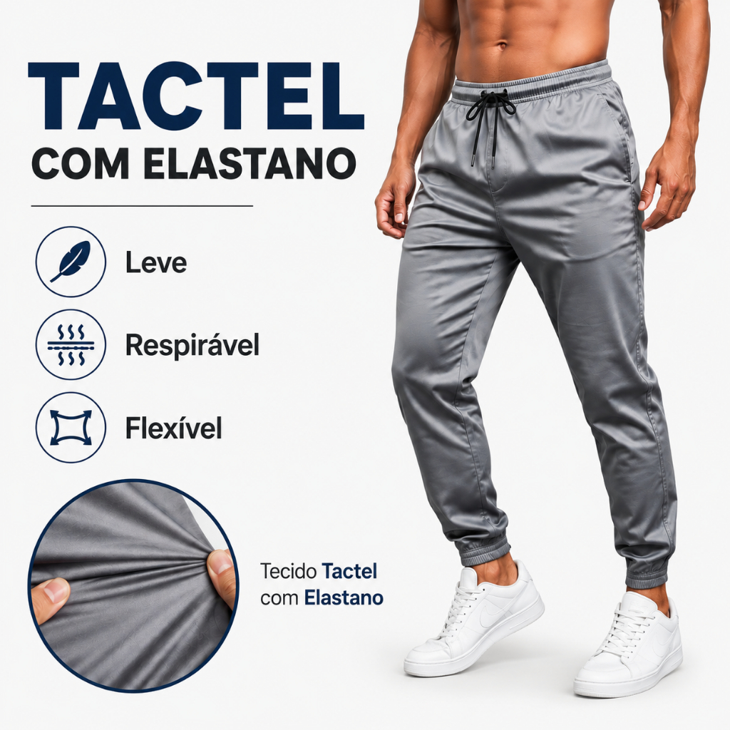 Kit 3 Calça Jogger Tactel com Elastano para Treino Esportiva Masculina — imagem 2 de 2