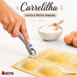 Carretilha Multiuso Prático  Para Massas  Corta e Fecha Pastel Ravioli Massas Recheadas