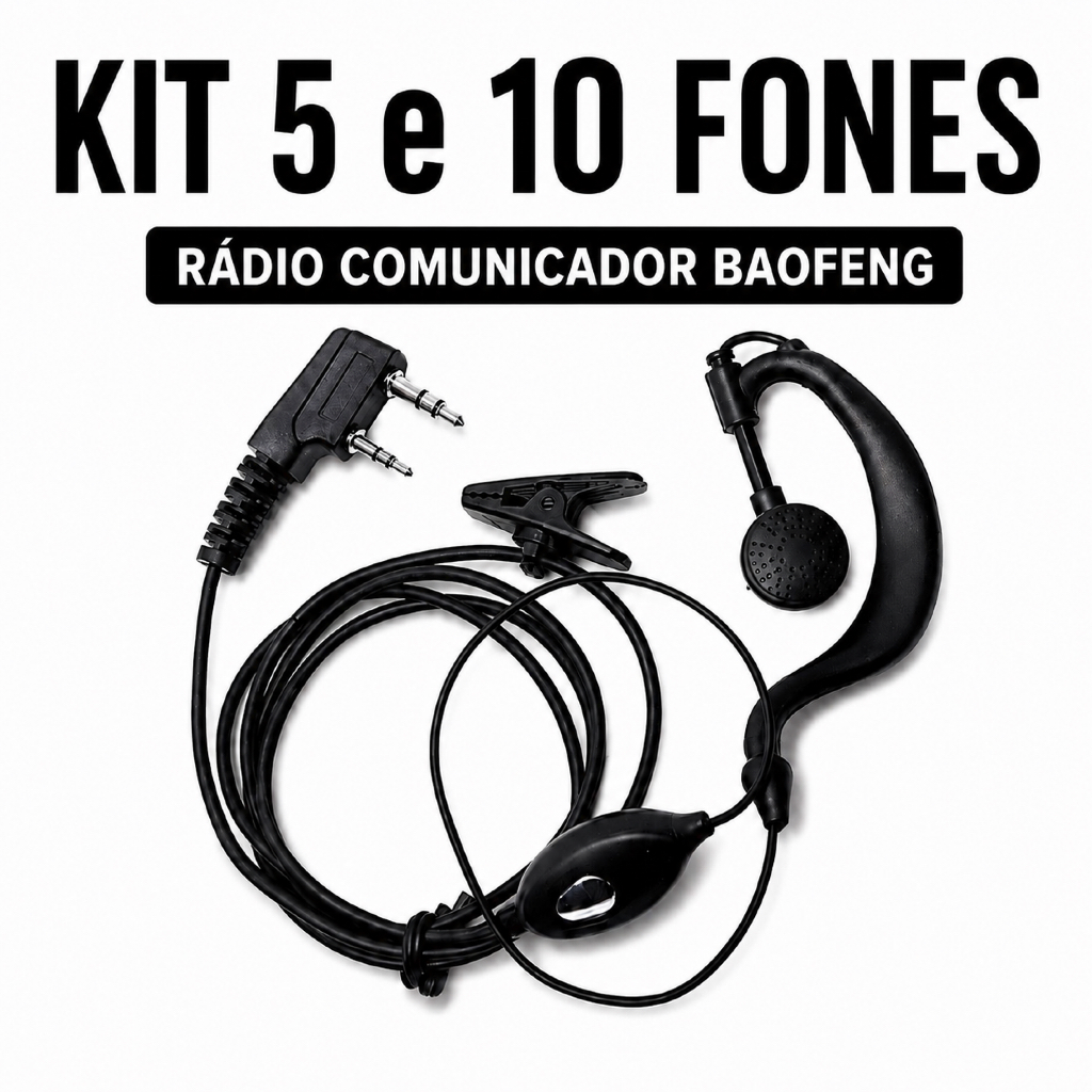 Kit Fone Para Radio Comunicador Baofeng 777s Kit 5 e 10 PTT Segurança Comunicação Equipe Alta Qualidade Uso Profissional