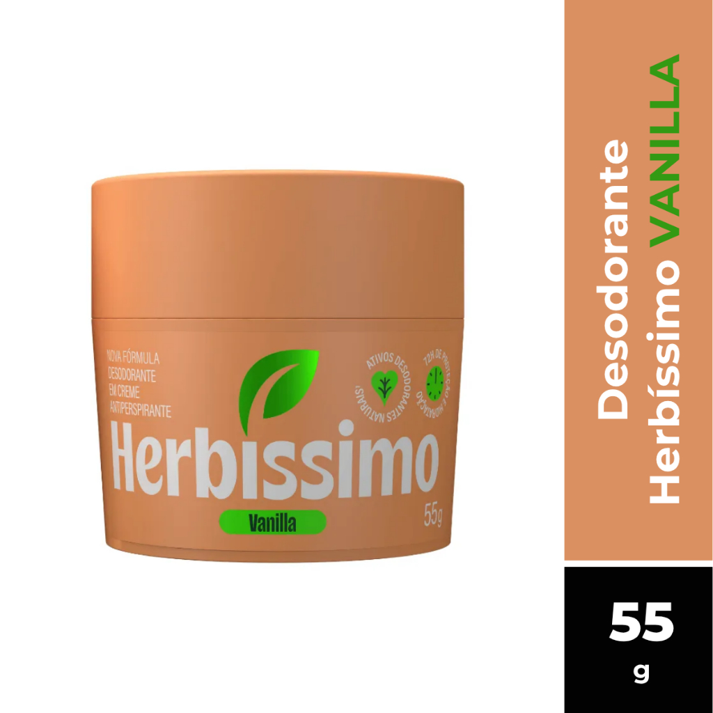 Desodorante Herbíssimo em Creme Antiperspirante Vanilla 55g