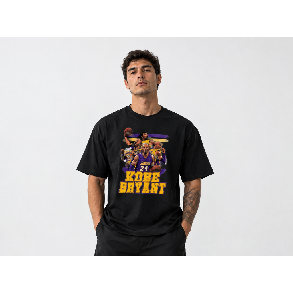 Camiseta Oversized Kobe Bryant Basquete NBA Jogo Atleta Jogador Lançamento Promoção Confortável Ampla