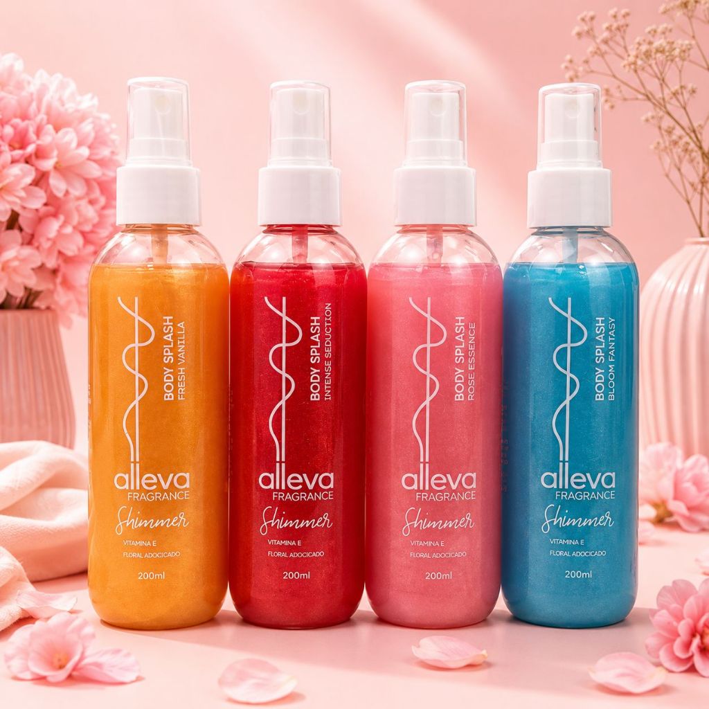 Kit com 4 Body Splash Alleva — Pele Perfumada