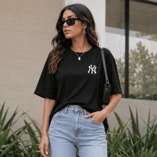 Camiseta Oversized Feminina Streetwear NY - 100% Algodão Premium