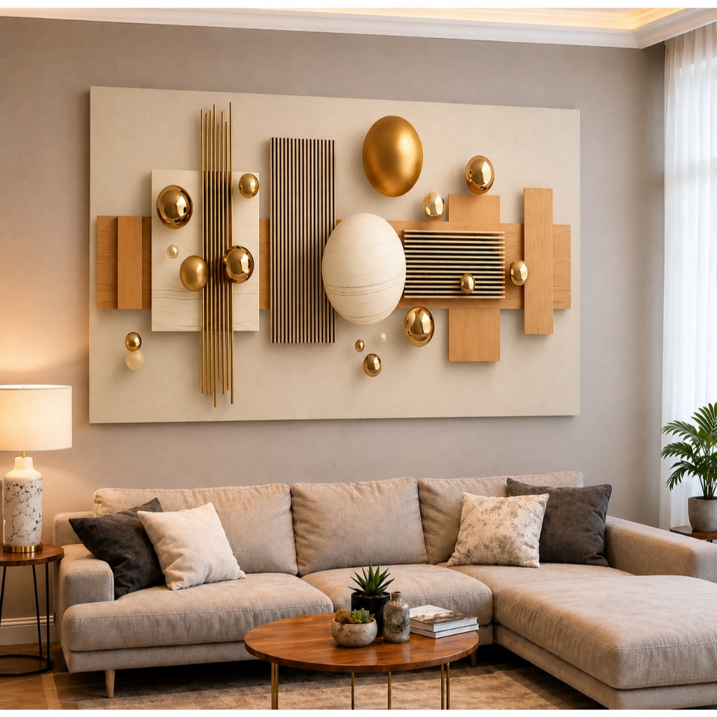 Quadro Decorativo Canvas Grande Abstrato Moderno Dourado Luxo para Sala Quarto Elegante Sofisticado