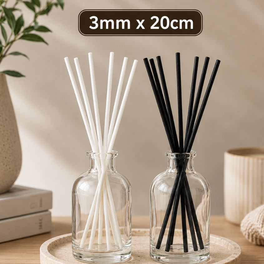 25 Varetas para Difusor de Ambientes Fibra 3mm 20cm Aromatizador Aroma Aromaterapia