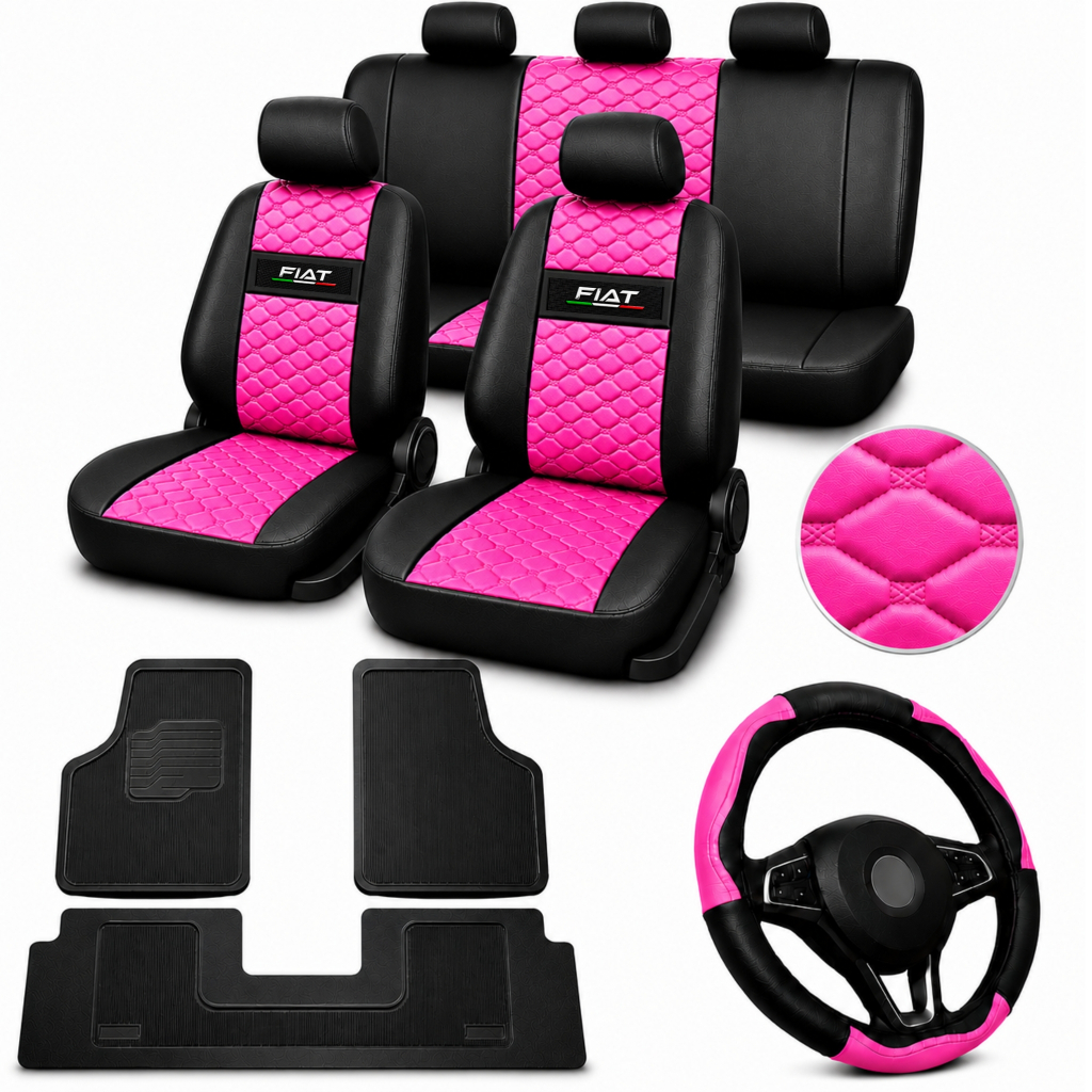 Kit Capa Couro Banco Carro Fiat Uno, Palio E Siena + tapete de carro + capa de volante fiat
