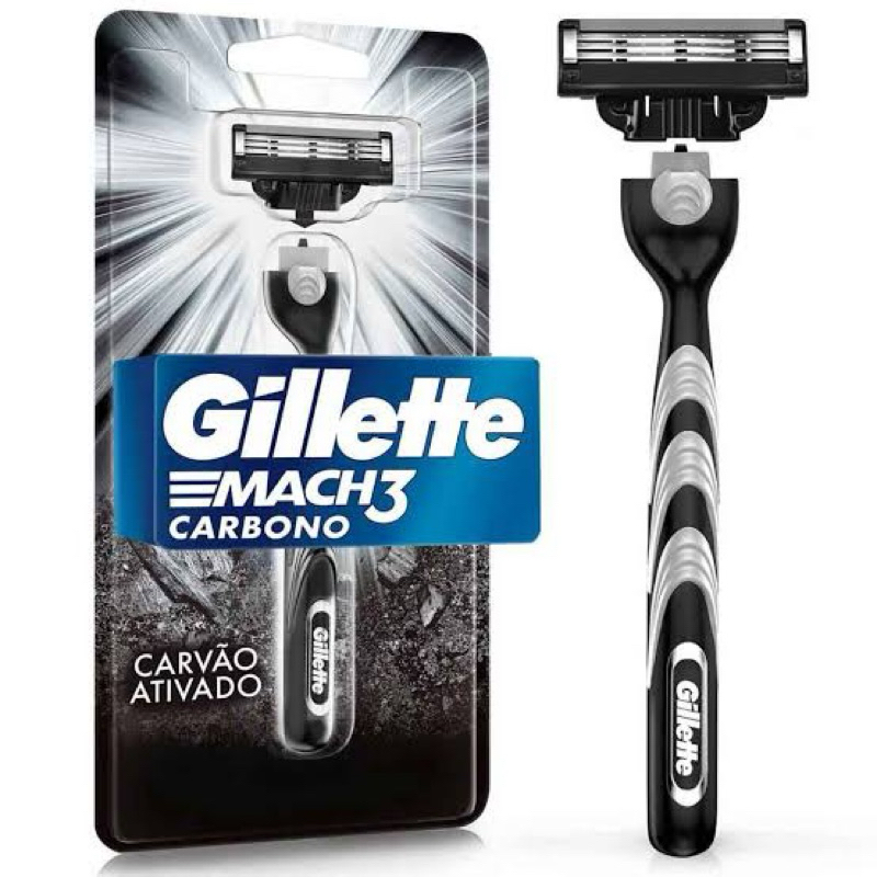 Aparelho De Barbear Reutilizável Gillette Mach3 Carbono