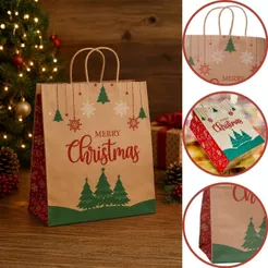 10 SACOLA NATAL (PP) - NATAL KRAFT ID5090 (NATAL IDEIA 2025) (CHOCO)