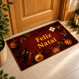 Tapete de Porta Natal Capacho Decorativo Entrada Natalino
