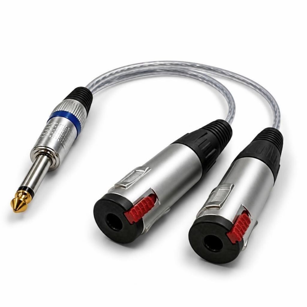 Cabo Adaptador Duplicador Splitter Y P10 Macho X 2 P10 Fêmea Mono Blindado Profissional