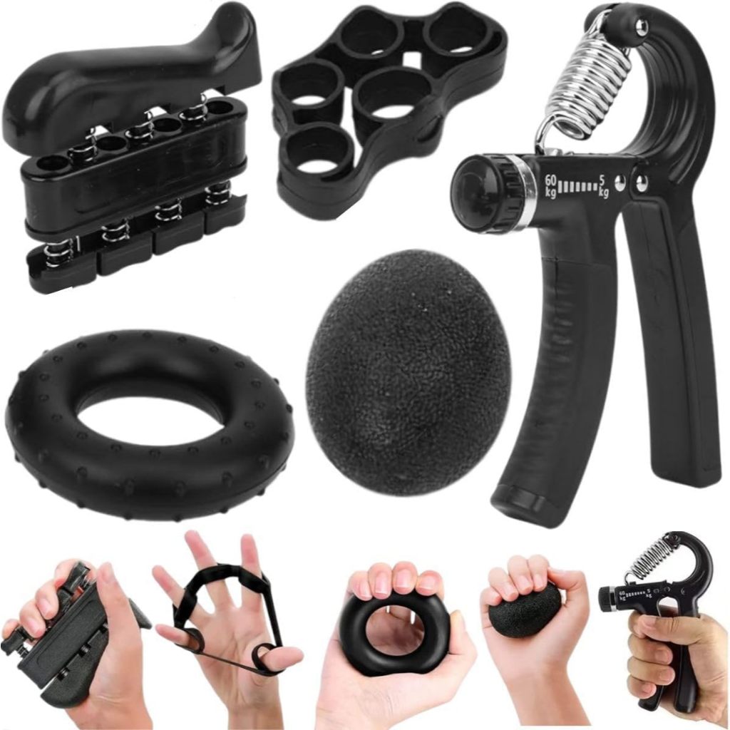 Kit 5 Hand Grip Fortalecedor! Mão Antebraço Ajustável + Bolsa