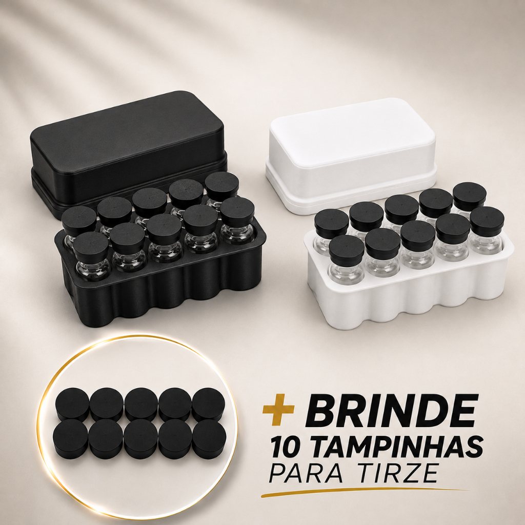 Estojo Organizador Ampolas Tirze e Pep Frascos 3ml Case Porta Injeção Tampa 2/4/10 Espaços