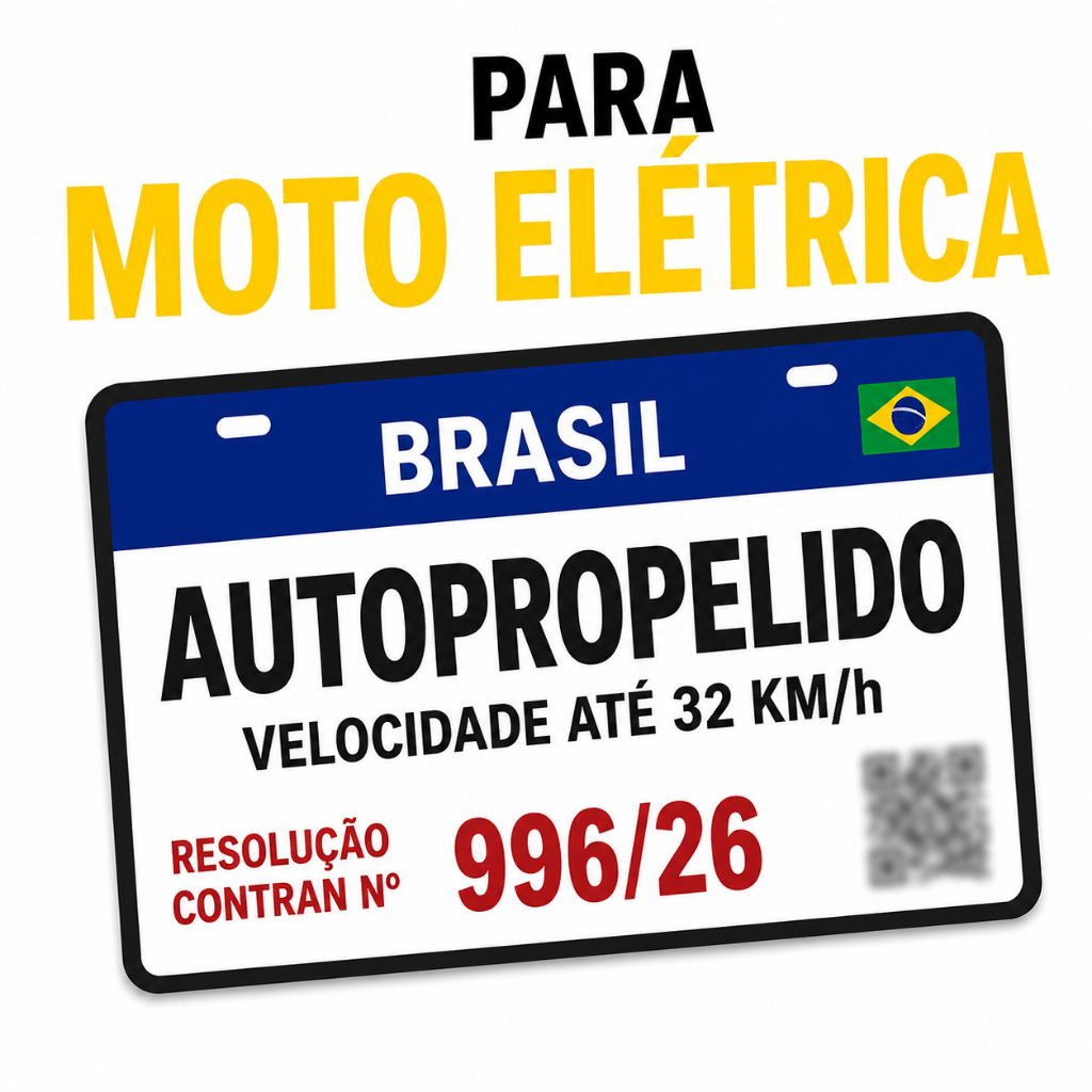 Identificação em PVC para Moto Elétrica 1000w 20x17 Acessórios para Scooter Elétrica e Bicicleta Elétrica
