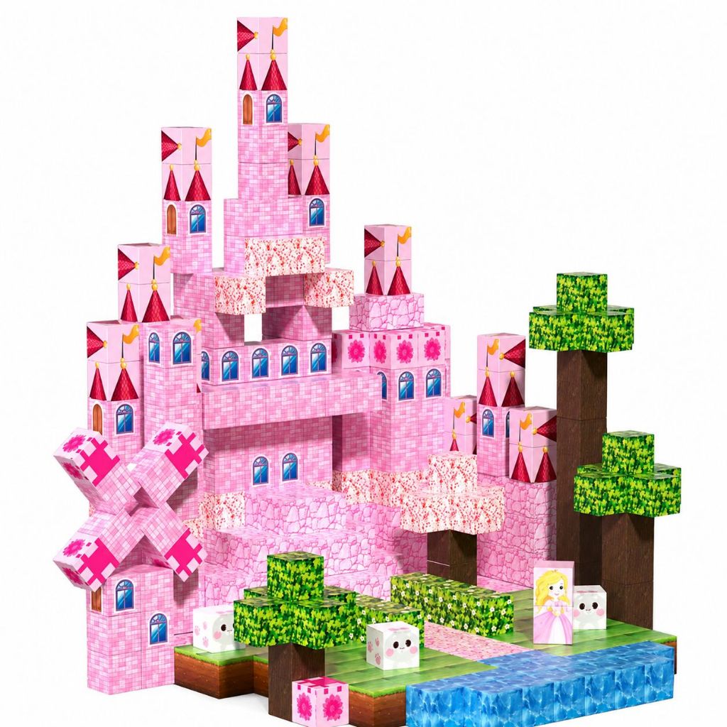 Blocos Magnéticos de Montar Infantil 60 ou 96 Peças Cubos Magnéticos Educativos Criativos 3D