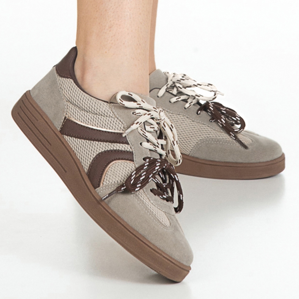 Tênis Feminino Casual Cadarço Duplo Camurça Duas Formas de Uso Confortável Tendência Veri GiGiL