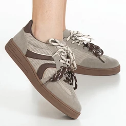 Tênis Feminino Casual Cadarço Duplo Camurça Duas Formas de Uso Confortável Tendência Veri GiGiL