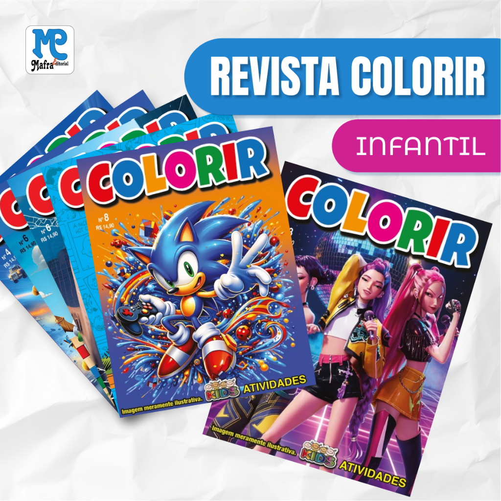 Revista Colorir - Kits de 10 até 50 Unidades Diversos Temas