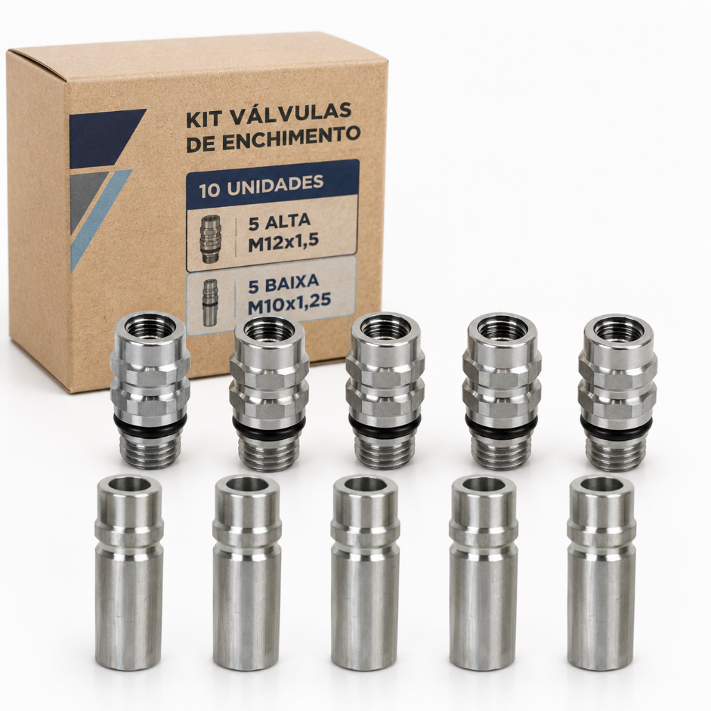 Kit Valvulas de Enchimento Linha Chevrolet Nucleo Removivel [5 de Alta e 5 de Baixa]