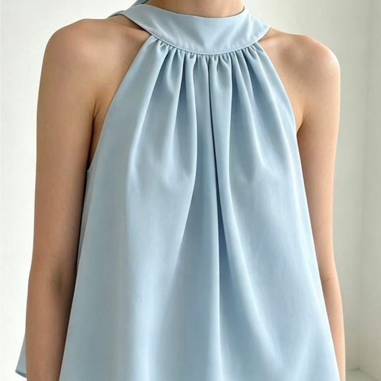 Blusa Halter Amarrada — Tecido Leve para Dia a Dia / Passeio