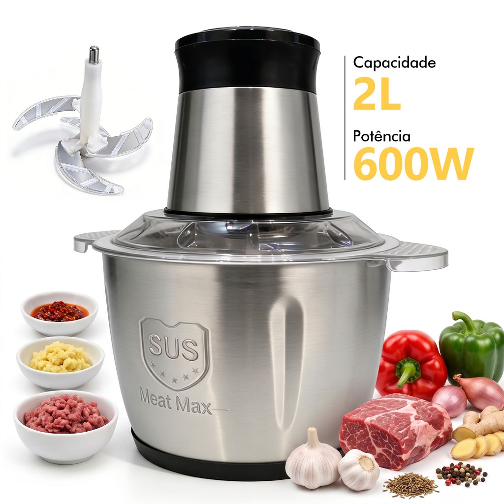 2L/3LPicador De Alimentos Moedor De Carne Mixer Elétrica Processador Cozinha Casa Alho-127V-220V