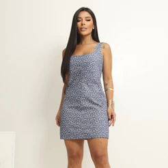 Vestido Curto Alfaiataria Elegante Premium Com Alças Ajustáveis e Zíper