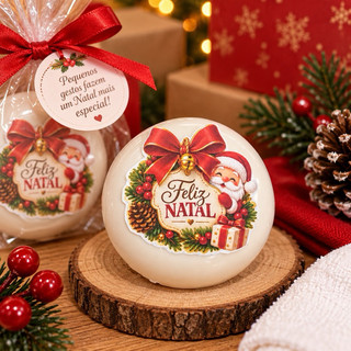 40 a 100 Adesivo Natalino Feliz Natal 5x5 cm – Para Embalagens, Lembrancinhas e Presentes