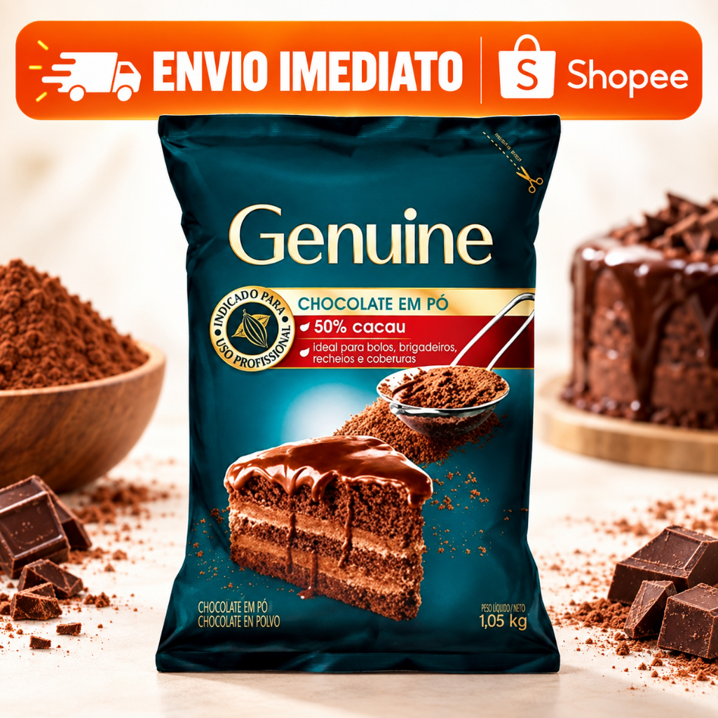 CHOCOLATE EM PÓ 50% Cacau 1,05kg Genuine CARGILL