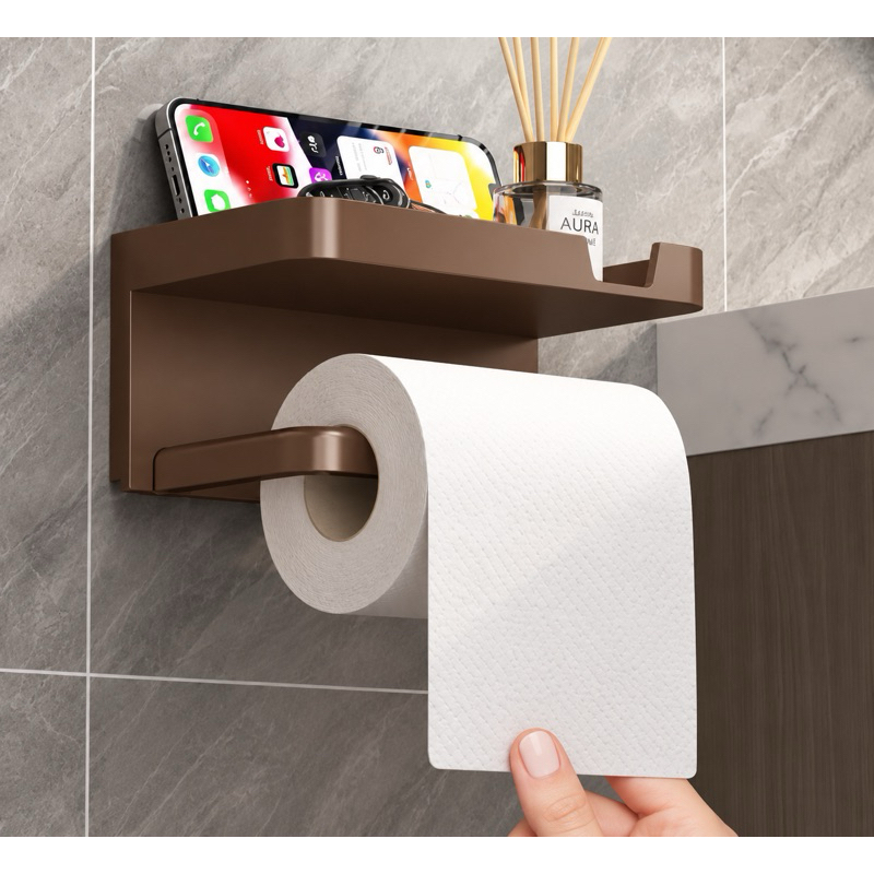 Suporte Porta Papel Higiênico Parede Adesivo Prateleira Celular Lenço Umedecido Organizador Lion