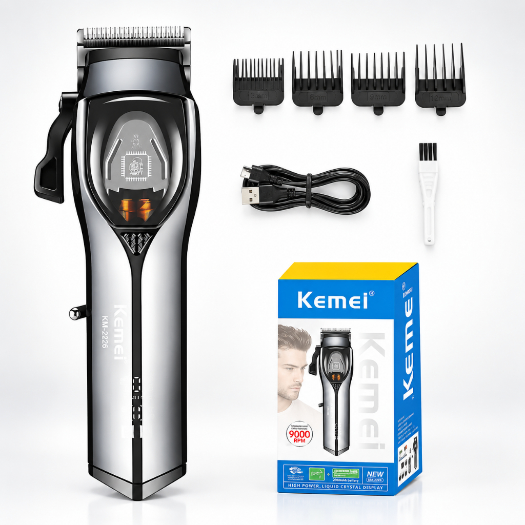 Máquina de Corte Profissional 10w USB Portátil 9000RPM Recarregável Sem Fio KEMEI-2229 Premium Homem