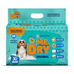 Tapete Higiênico Mr. Dry 80x60cm Descartável e Anti-Odor Com 30 Unidades