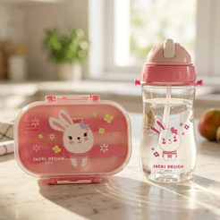 Kit Lanche Infantil Jacki Design Garrafa 460ml Pote 2 Andares 400ml BPA Free