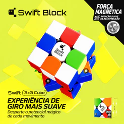 Cubo Mágico GAN Swift Block 355S Magnético | Giro suave com 5 níveis de ajuste | Ideal para iniciantes e competições