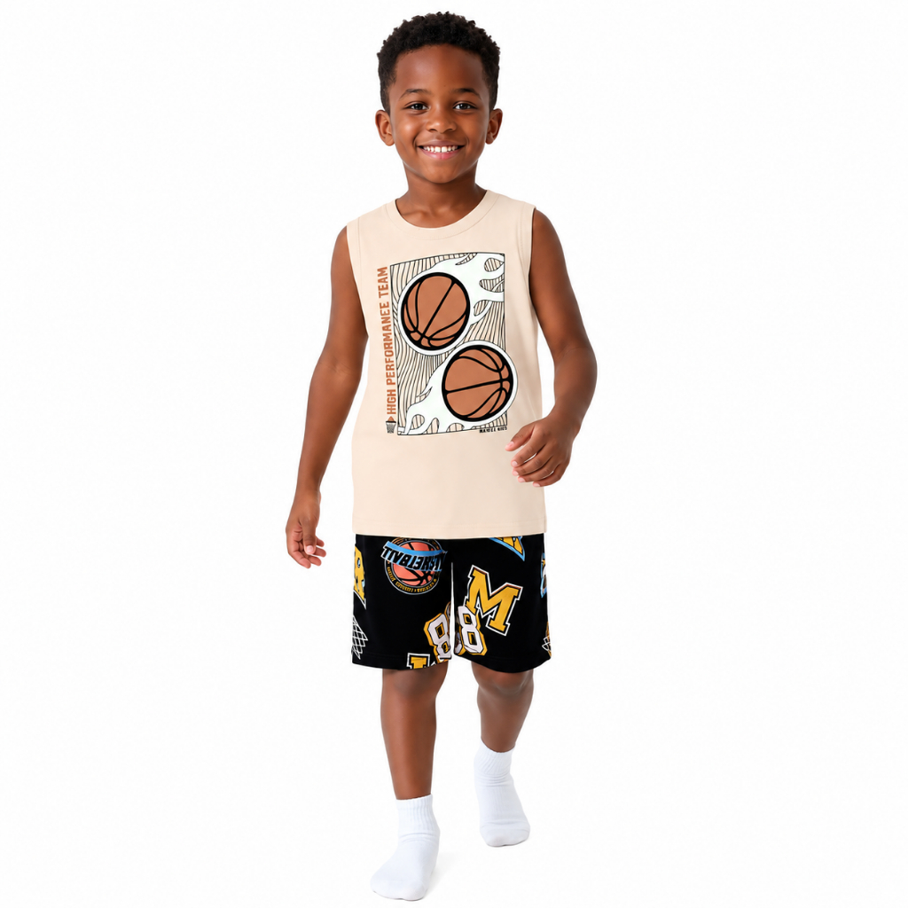 Pijama Curto Regata Infantil Menino Estampado Brilha No Escuro Malwee Kids
