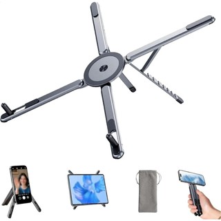 Base Portátil Dobrável Magnética 3 Em 1 Suporte Laptop