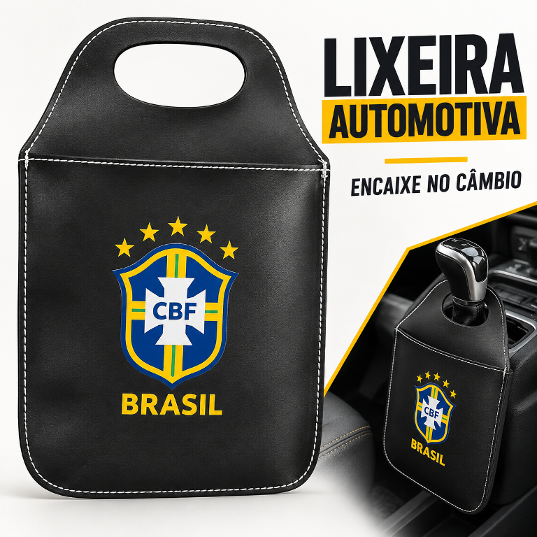Lixeira Automotiva Carro Brasil Organizador Porta Lixo Universal Impermeável