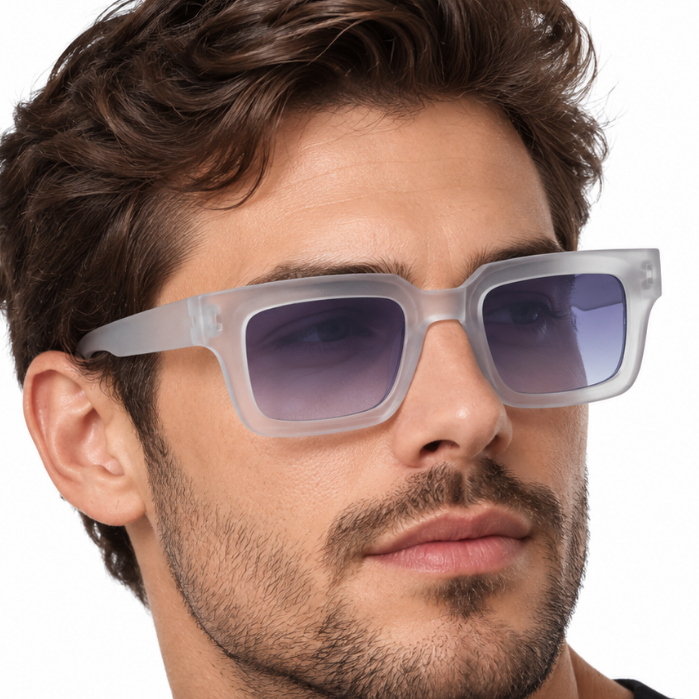 Óculos Escuro Unissex Retangular Armação Grossa Fosco Vintage Estilo Streetwear Proteção UV400 MD-34