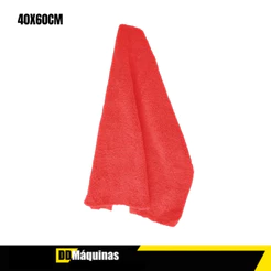 Toalha em Microfibra Para Lavagem Automotiva Sem Costura Vermelha Lados Liso e Felpudo 40X60cm – SIGMA