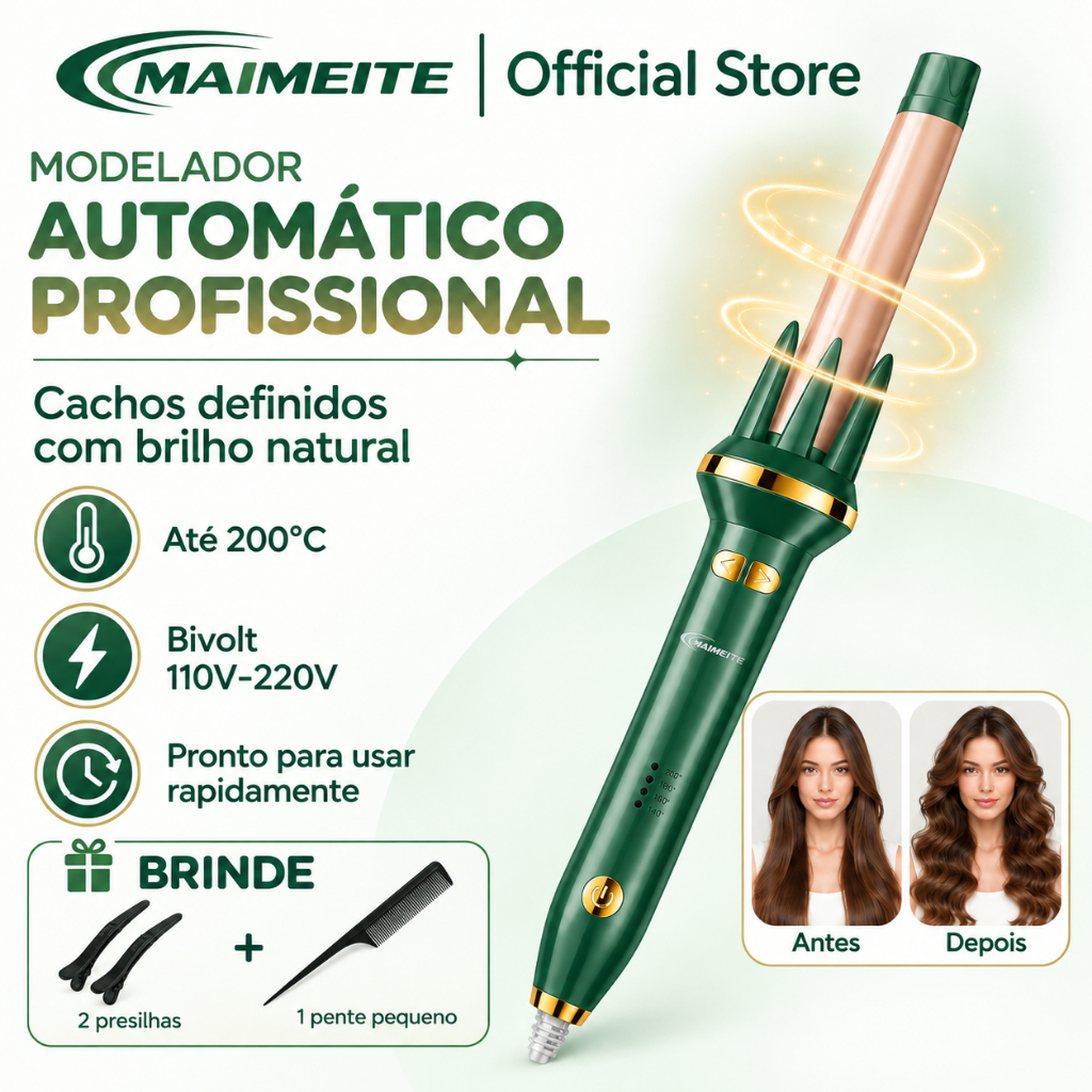 MAIMEITE Modelador de Cachos Automático 25mm com Cerâmica WZ601