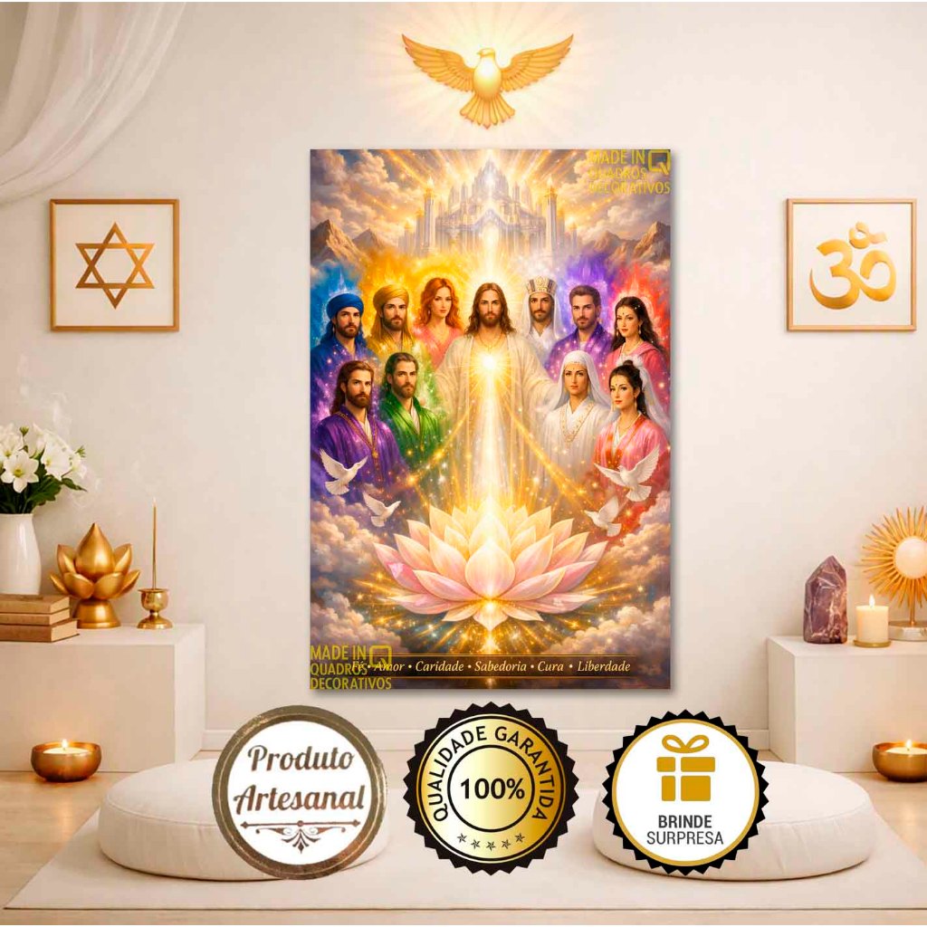 Imagem Quadro Decorativo Espiritual Grande Fraternidade Branca Universal – Arte Religiosa, Decoração Mística e Energia Sagrada