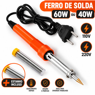 Ferro de soldar 110v 220v 40w ou 60w profissional soldador de qualidade